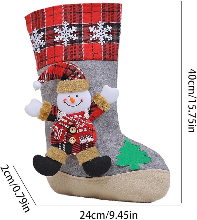 جوارب زينة عيد الميلاد برجل ثلج مع رقاقات ثلجية لحفلة عطلة العائلة في مزرعة الأطفال - Image 5